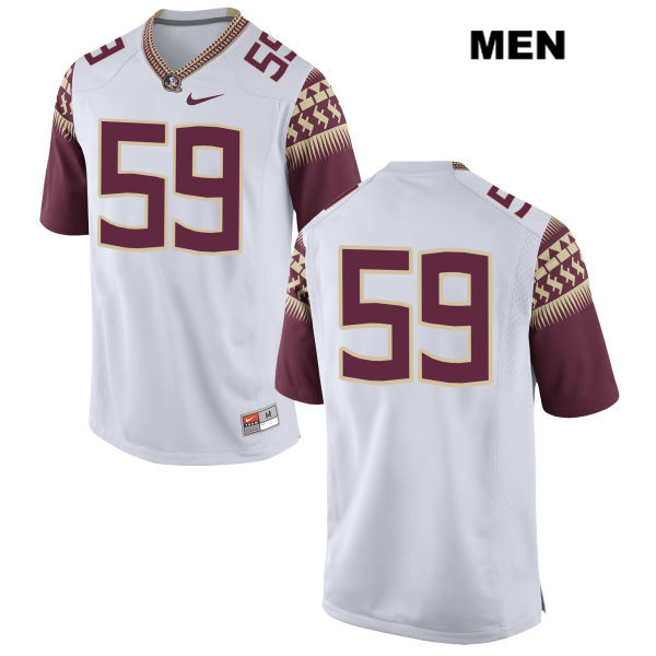 Men's NCAA Nike Florida State Seminoles #59 Xavier Peters College No Name White Stitched Authentic Football Jersey HVY6169SM